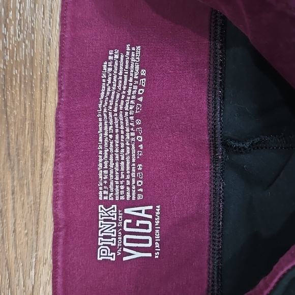 VS PINK MAROON/BLACK/GREY COLORBLOCKED YOGA PANTS SIZE XS - Picture 6 of 11